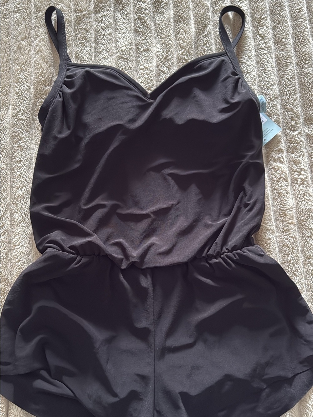 Women's Black SWIM Romper w pockets xsmall